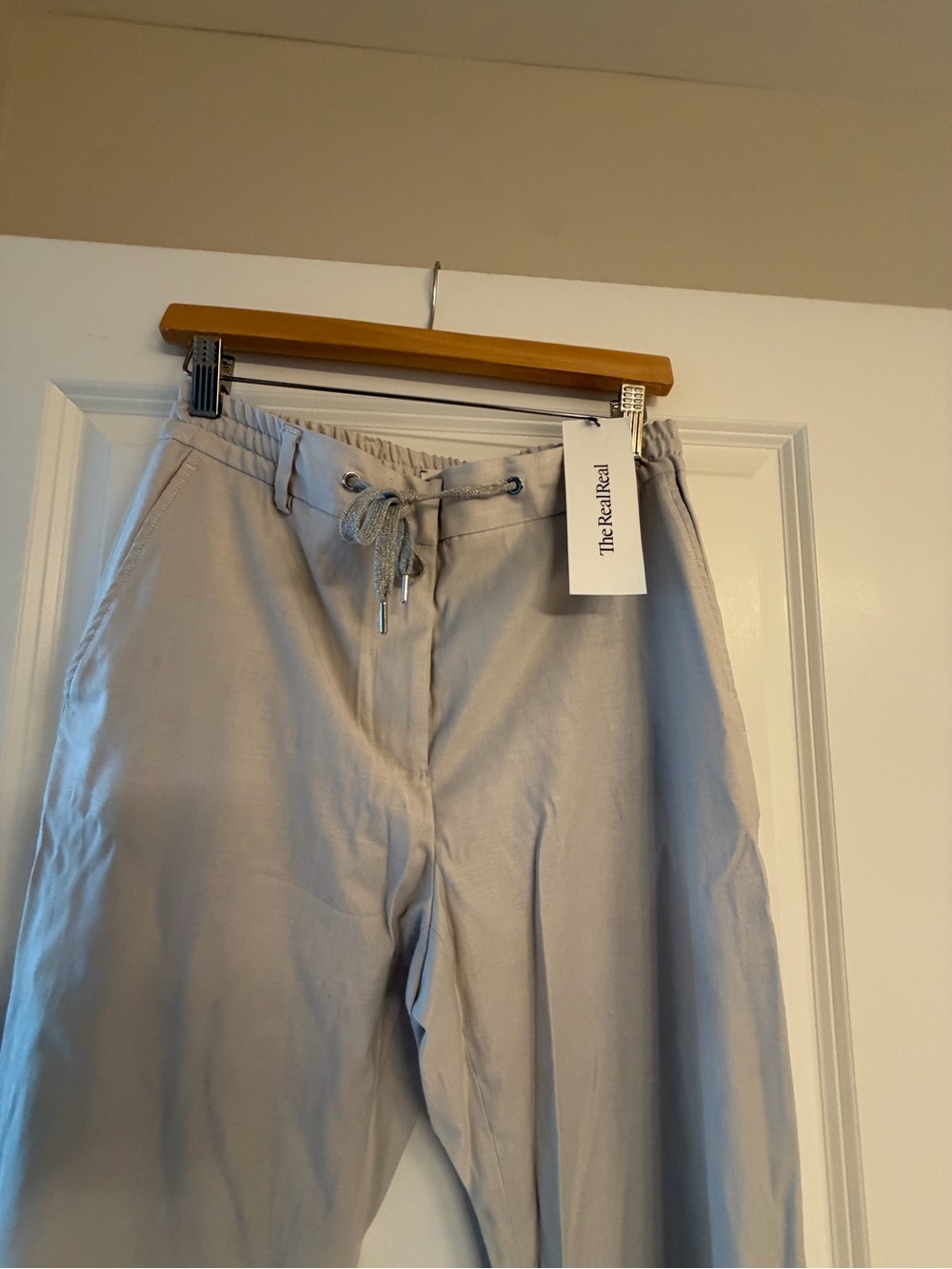 Eleventy Light Gray Drawstring Chinos